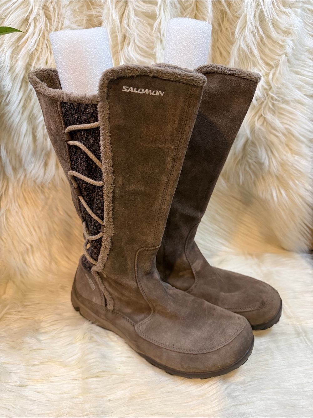 Salomon Women's Brown Suede Winter Boots - Size 10